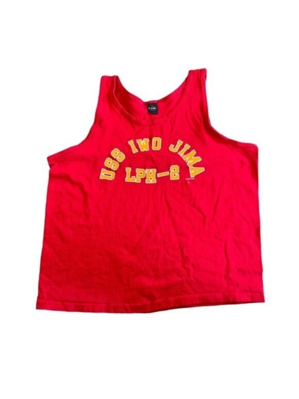 USS Iwo Jima LPH-2 Vintage Men's XL Tank Top 1987 Single Stitch Navy Military